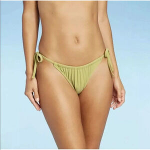 Xhilaration green high leg scoop waist bikini bottom